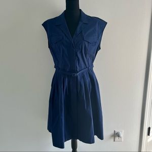 Liz Claiborne Navy Blue Button Up Dress